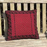 needlepoint kit in paprika reds and black