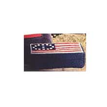 Geometric needlepoint 13 star flag doorstop in red white and blue 