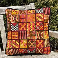 Geometric pattern Peru in bright reds and golds